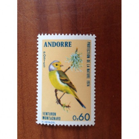 Andorre 240 ** MNH Bird Oiseaux Année 1974