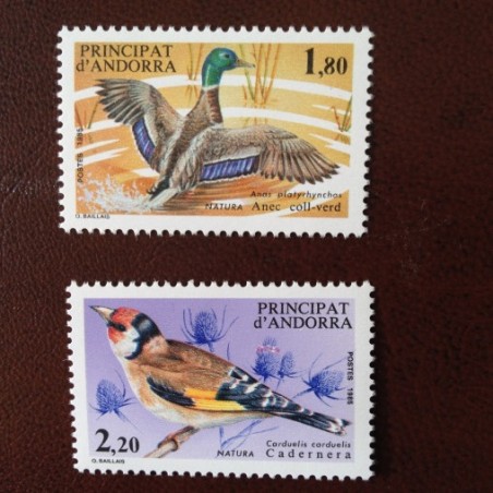 Andorre 342-343 ** MNH Bird Oiseaux Année 1985