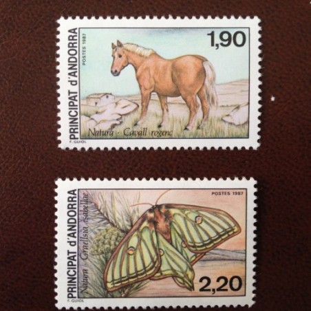 Andorre 361-362 ** MNH cheval papillon Année 1987