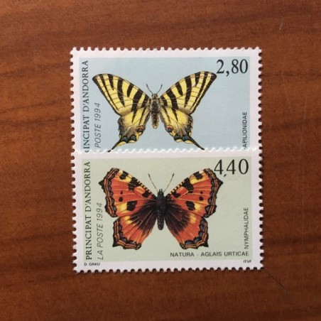 Andorre 451-452 ** MNH Papillon Année 1994