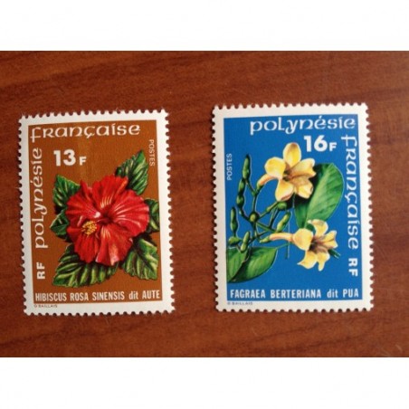 POLYNESIE NUM 119-120 ** MNH Fleurs ANNEE 1978