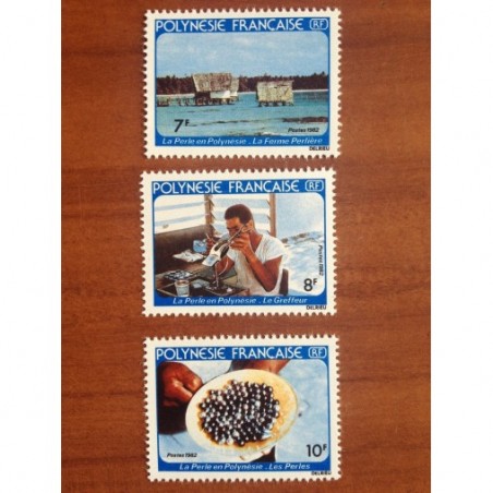 POLYNESIE NUM 177-179 ** MNH Perle Polynesie ANNEE 1982