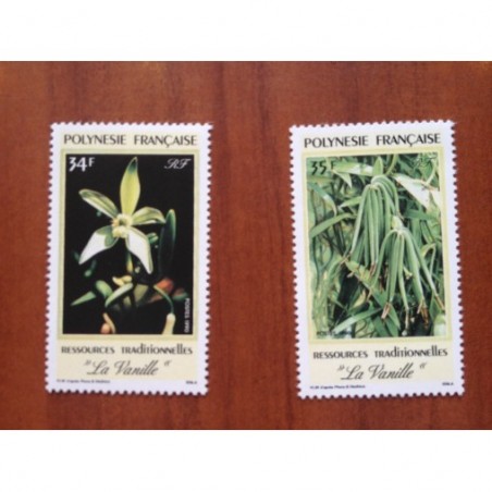 POLYNESIE NUM 350-351 ** MNH Vanille orchidee ANNEE 1990