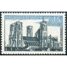 France Yvert Num 1235 ** cathedrale Caen  1960