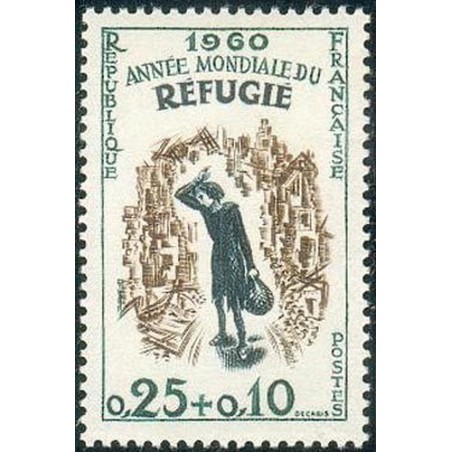 France Yvert Num 1253 ** Refugié  1960