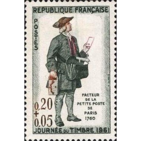 France Yvert Num 1285 ** Journee du timbre  1961