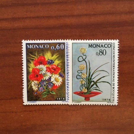Monaco Num 1035-1036 ** MNH Bouquet année 1975