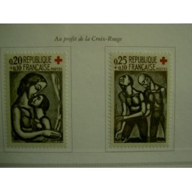 France Yvert Num 1323-1324 ** Croix Rouge  Rouault  1961