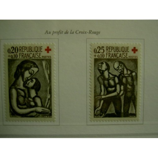 France Yvert Num 1323-1324 ** Croix Rouge  Rouault  1961