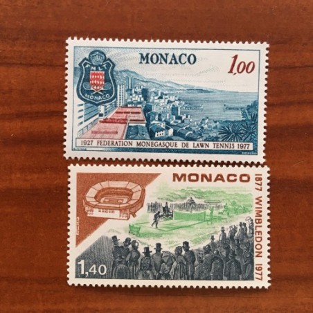 Monaco Num 1121-1122 ** MNH Tennis année 1977