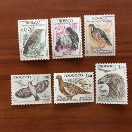 Monaco Num 1316-1321 ** MNH oiseaux bird Mercantour  année 1982