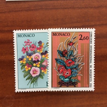 Monaco Num 1398-1399 ** MNH Bouquet  année 1983
