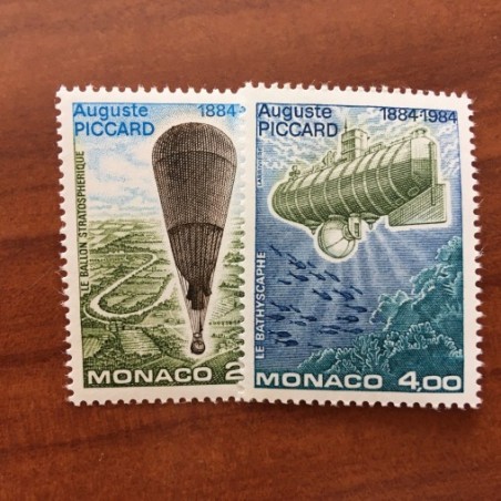 Monaco Num 1427-1428 ** MNH Ballon Piccard année 1984