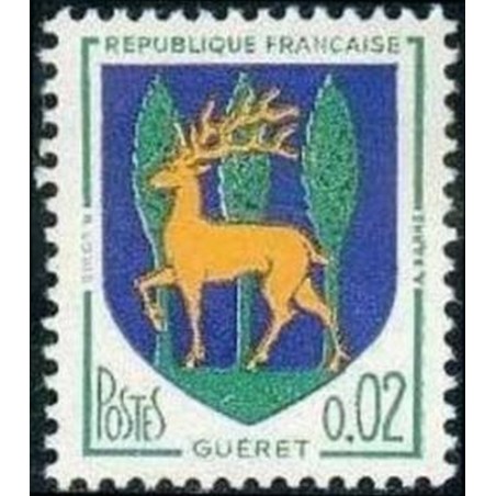 France Yvert Num 1351B ** Armoiries Gueret 1962