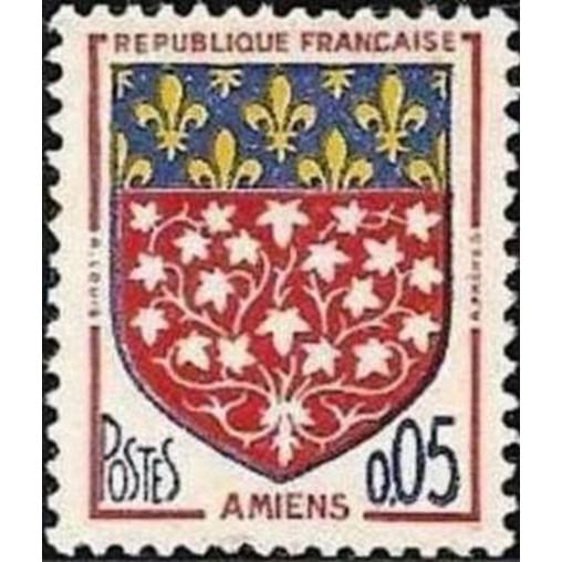 France Yvert Num 1352 ** Armoiries Amiens 1962