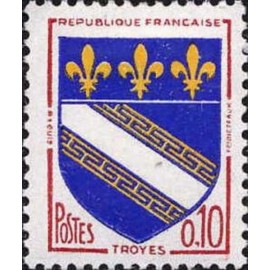 France Yvert Num 1353 ** Armoiries Troyes 1962