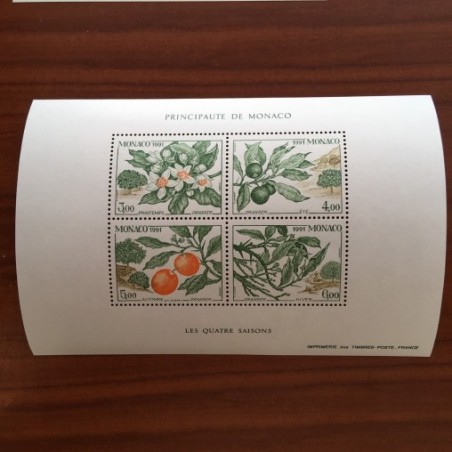Monaco Num 1790-1793 ** MNH Orange flore année 1991
