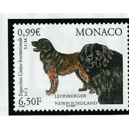 Monaco Num 2296 ** MNH Chien Terre Neuve Leonberg année 2001