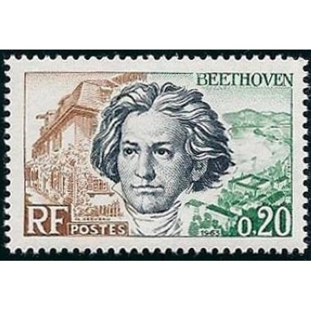 France Yvert Num 1382 ** Beethoven  1963