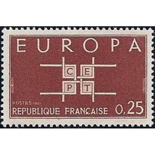 France Yvert Num 1396 ** Europa  1963