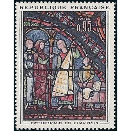 France Yvert Num 1399 ** Tableau Vitrail  1963