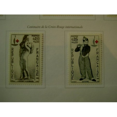 France Yvert Num 1400-1401 ** Croix Rouge Manet  1963