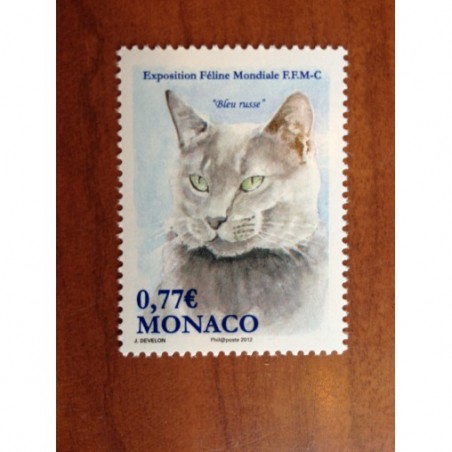 Monaco Num 2810 ** MNH Chat bleu russe Cat
