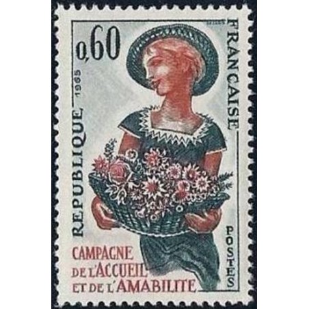 France Yvert Num 1449 ** Fleurs  1965