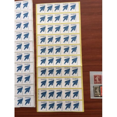 POLYNESIE CARNET NUM C704A ** MNH Bande de 5 cote 1500 euros un pli net horizontale hors des timbres