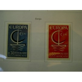 France Yvert Num 1490-1491 ** Europa  1966