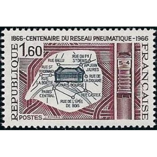 France Yvert Num 1498 ** Poste pneumatique  1966