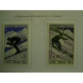 France Yvert Num 1326-1327 ** Chamonix Ski  1962