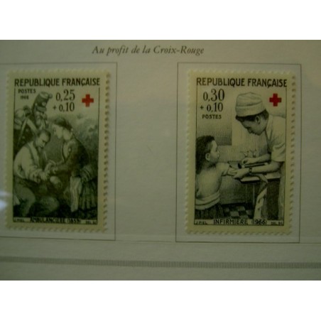 France Yvert Num 1508-1509 ** Croix Rouge  1966