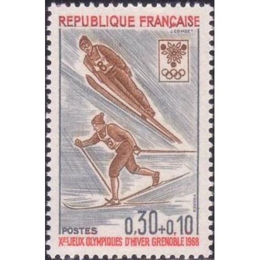 France Yvert Num 1543 ** JO Grenoble ski  1968