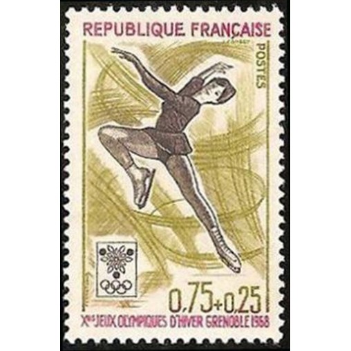 France Yvert Num 1546 ** JO Grenoble Patinage  1968