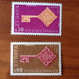 France Yvert Num 1556-1557 ** Europa  1968