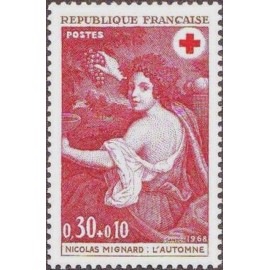 France Yvert Num 1581 ** Croix Rouge Mignard  1968