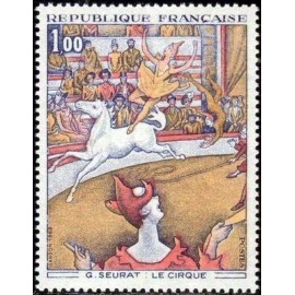 France Yvert Num 1588A ** Tableau Seurat Cirque  1969