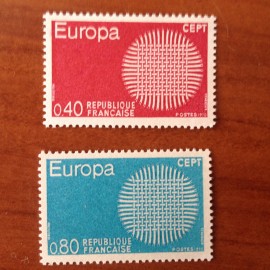 France Yvert Num 1637-1638 ** Europa  1970