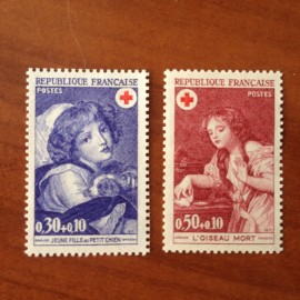 France Yvert Num 1700-1701 ** Croix Rouge Greuze  1971