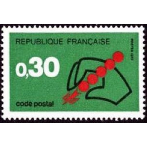 France Yvert Num 1719 ** Code Postal  1972