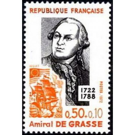 France Yvert Num 1727 ** Amiral de Grasse  1972