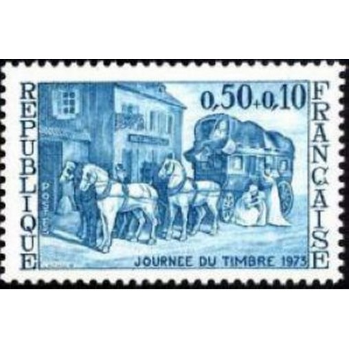 France Yvert Num 1749 ** Journne du timbre  1973