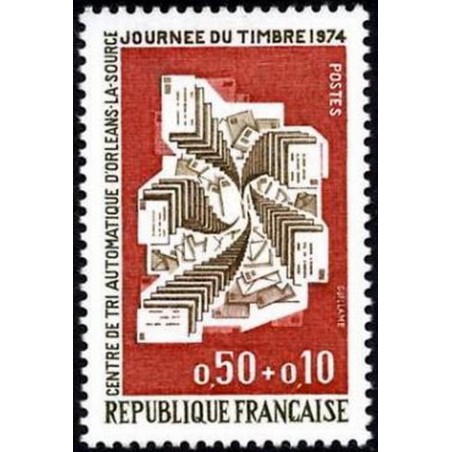 France Yvert Num 1786 ** Journée du timbre  1974