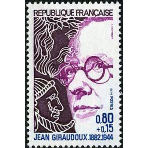 France Yvert Num 1822 ** Jean Giraudoux  1974