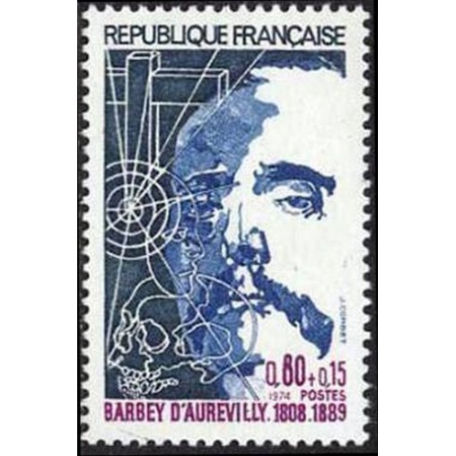 France Yvert Num 1823 ** Barbey d'Aurevilly  1974