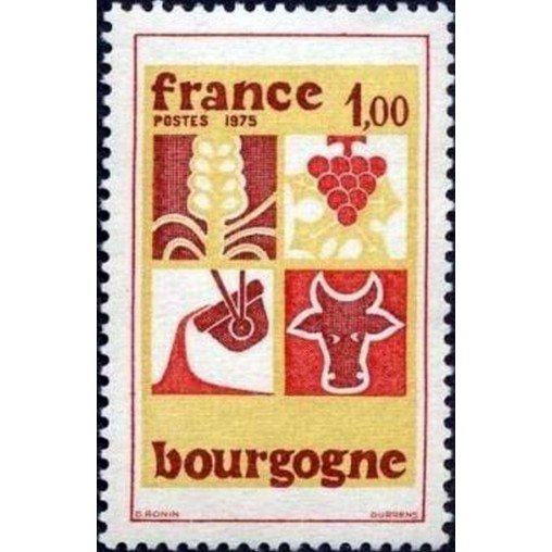 France Yvert Num 1848 ** Bourgogne  1975