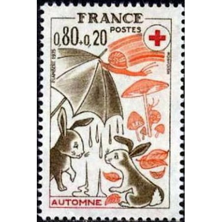 France Yvert Num 1861 ** Croix Rouge  1975