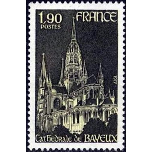 France Yvert Num 1939 ** Bayeux cathedrale  1977