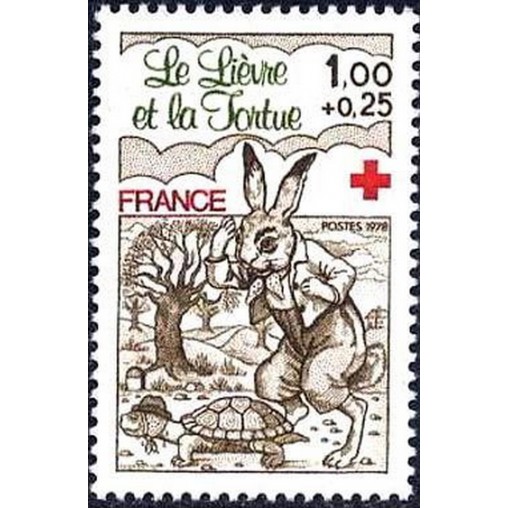 France Yvert Num 2024 ** Croix Rouge tortue fable  1978